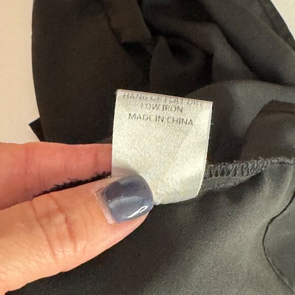 Moon Black Gray Sleeveless Blouse Lace Insert Semi Sheer Women's Size Small EUC - Picture 6 of 8